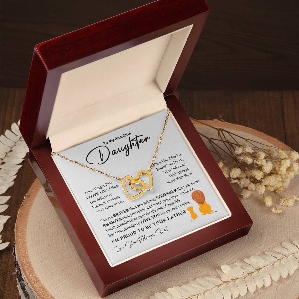 Forever Connected – Interlocking Hearts Necklace for Daughter