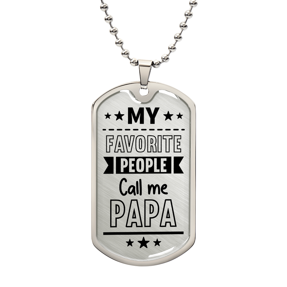 Luxury Graphic Dog Tag Necklace – To My Papa, My Strength & Hero