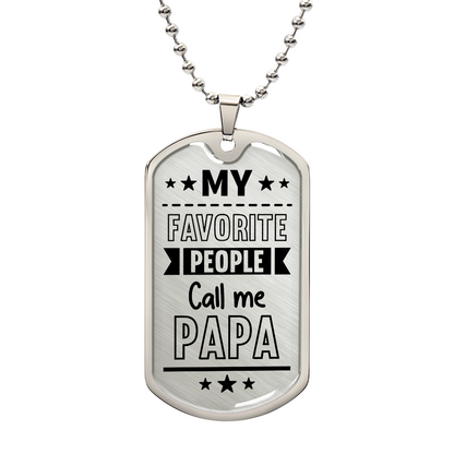 Luxury Graphic Dog Tag Necklace – To My Papa, My Strength & Hero