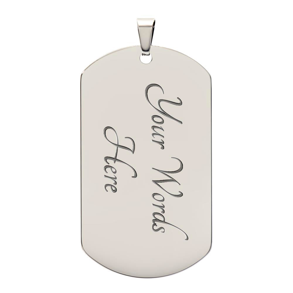 Luxury Graphic Dog Tag Necklace – To My Papa, My Strength & Hero