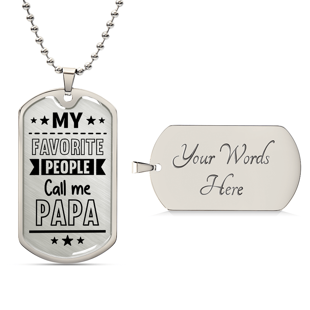 Luxury Graphic Dog Tag Necklace – To My Papa, My Strength & Hero