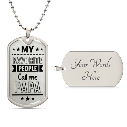 Luxury Graphic Dog Tag Necklace – To My Papa, My Strength & Hero
