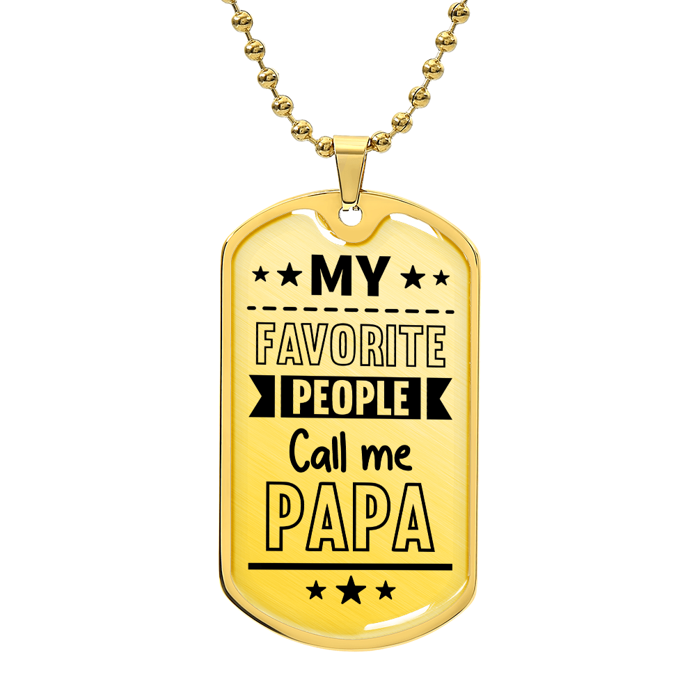 Luxury Graphic Dog Tag Necklace – To My Papa, My Strength & Hero