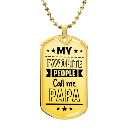 Luxury Graphic Dog Tag Necklace – To My Papa, My Strength & Hero