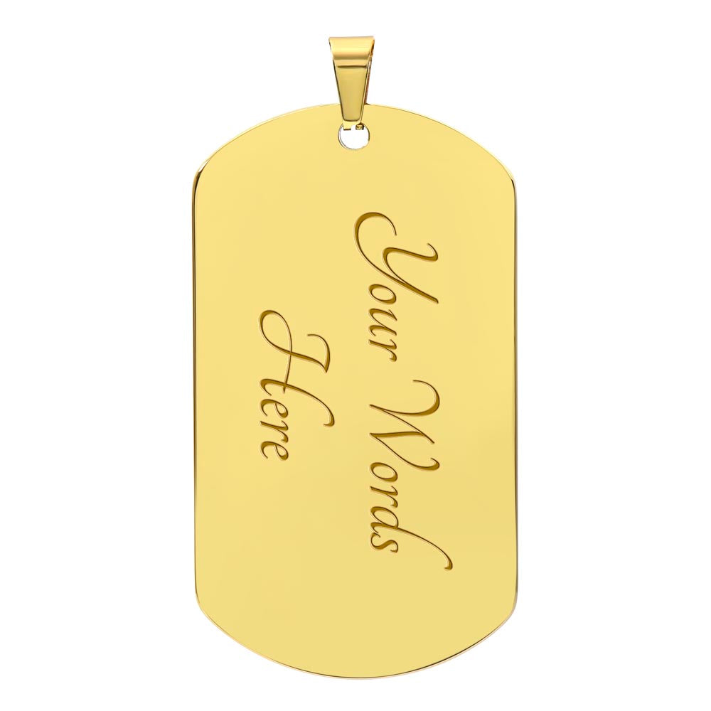 Luxury Graphic Dog Tag Necklace – To My Papa, My Strength & Hero