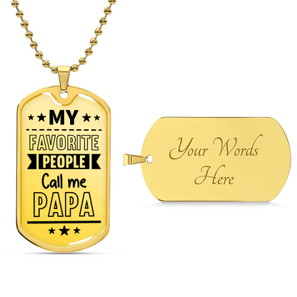 Luxury Graphic Dog Tag Necklace – To My Papa, My Strength & Hero