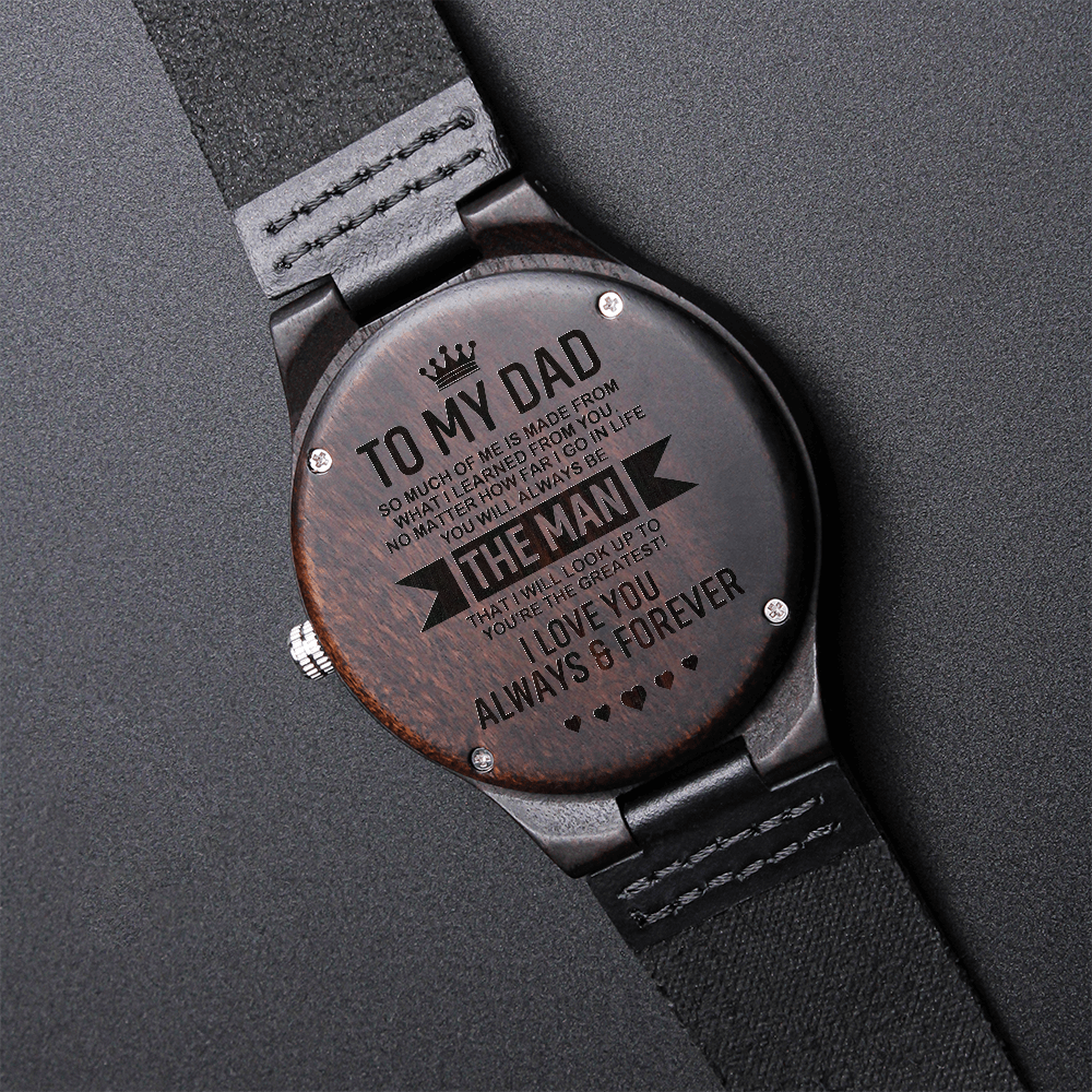 To Dad – Engraved Premium Wood Watch