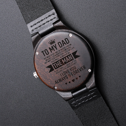 To Dad – Engraved Premium Wood Watch