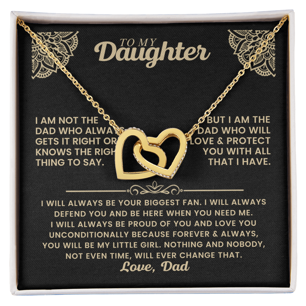To My Daughter – Interlocking Hearts Necklace of Love
