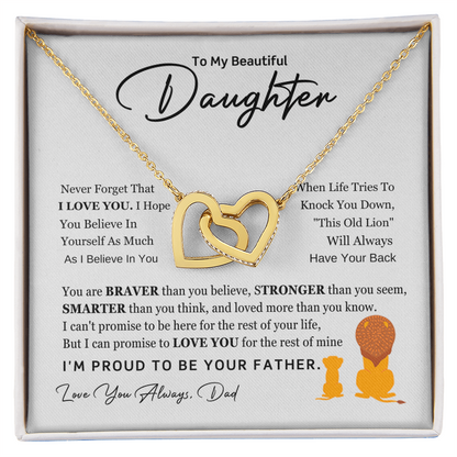 Forever Connected – Interlocking Hearts Necklace for Daughter