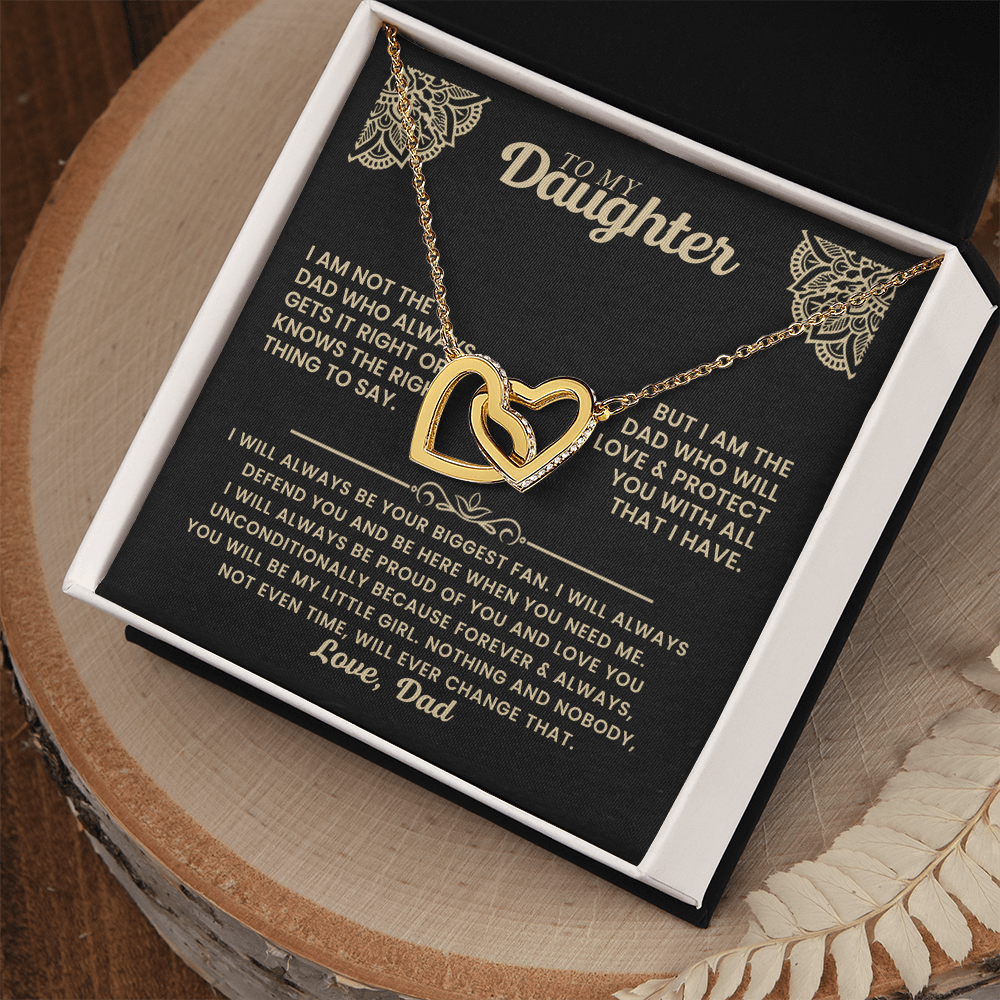 To My Daughter – Interlocking Hearts Necklace of Love