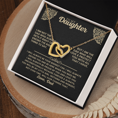To My Daughter – Interlocking Hearts Necklace of Love