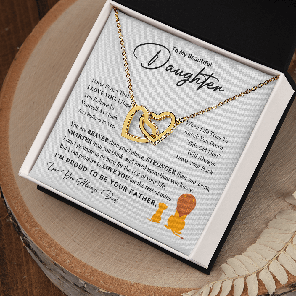 Forever Connected – Interlocking Hearts Necklace for Daughter