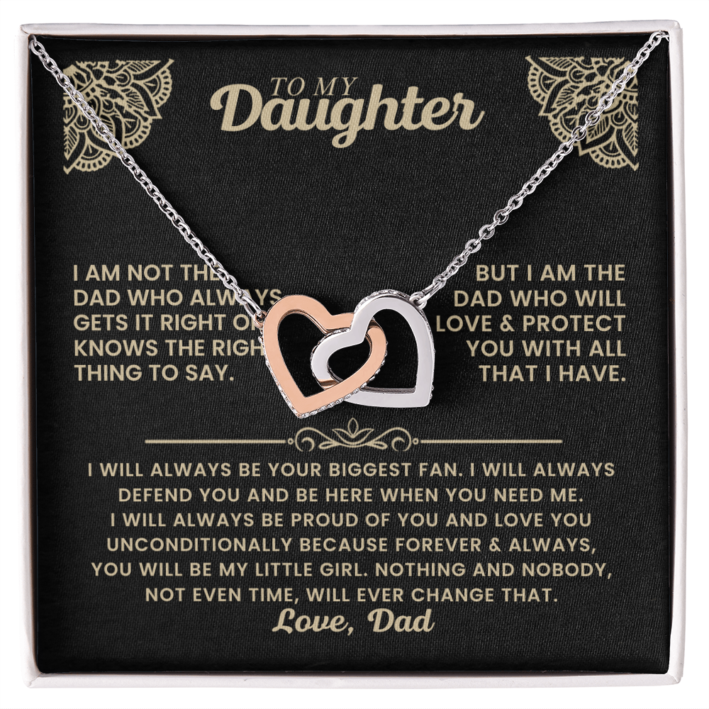 To My Daughter – Interlocking Hearts Necklace of Love