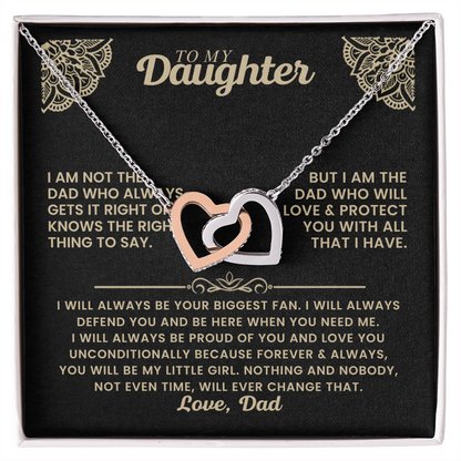 To My Daughter – Interlocking Hearts Necklace of Love