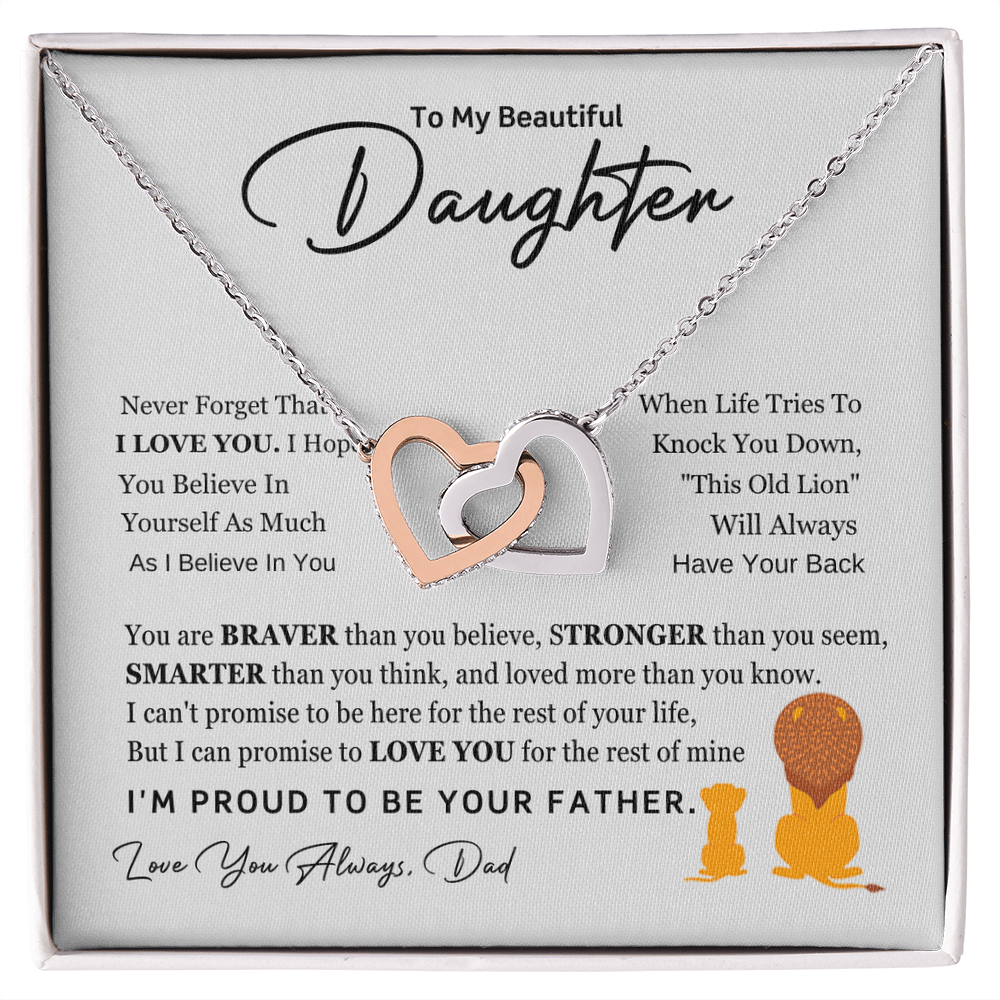 Forever Connected – Interlocking Hearts Necklace for Daughter