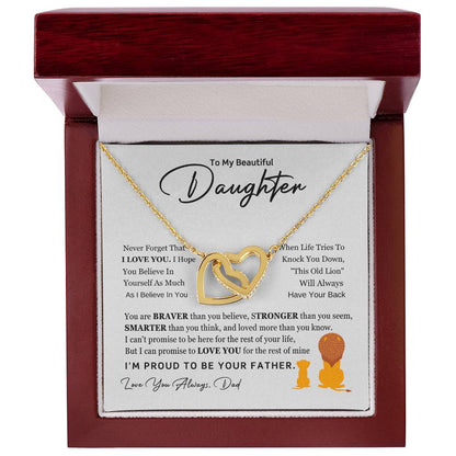 Forever Connected – Interlocking Hearts Necklace for Daughter