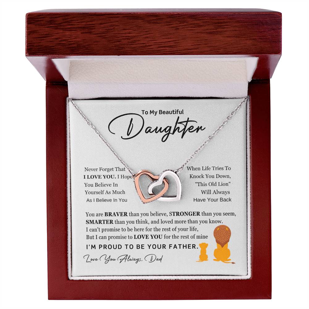 Forever Connected – Interlocking Hearts Necklace for Daughter