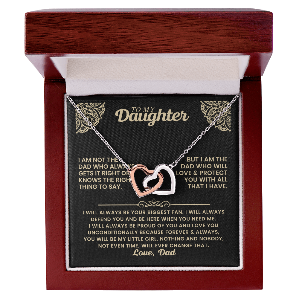 To My Daughter – Interlocking Hearts Necklace of Love
