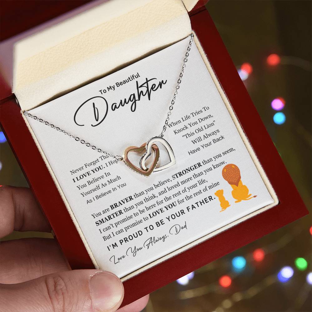 Forever Connected – Interlocking Hearts Necklace for Daughter