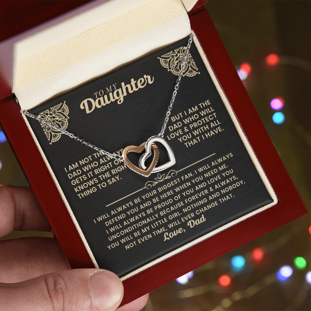 To My Daughter – Interlocking Hearts Necklace of Love