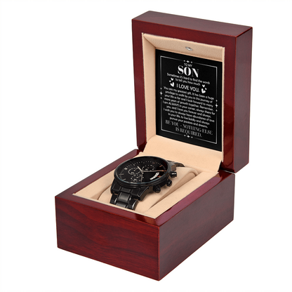 To My Son – Black Chronograph Watch | A Timeless Reminder of Strength & Love