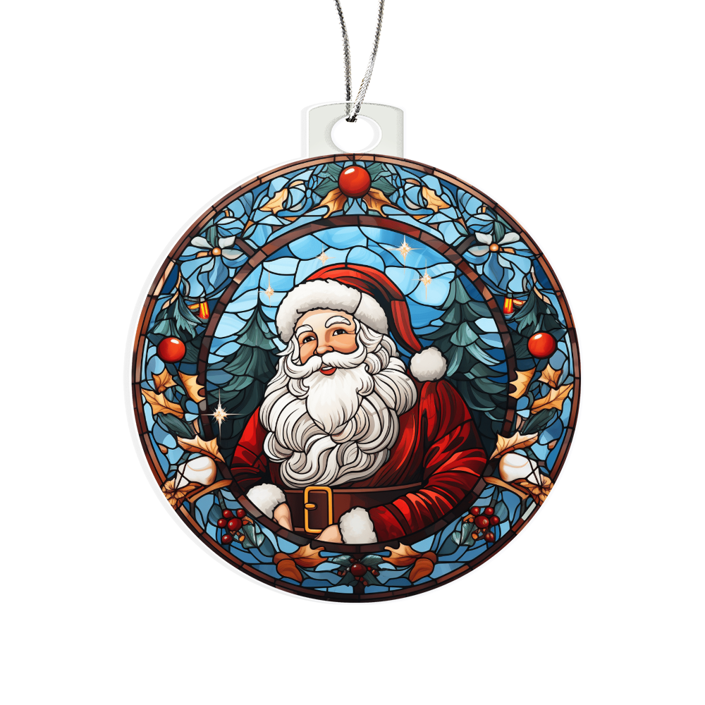 Santa's Holiday Cheer – Acrylic Bulb Christmas Ornament