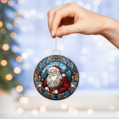 Santa's Holiday Cheer – Acrylic Bulb Christmas Ornament