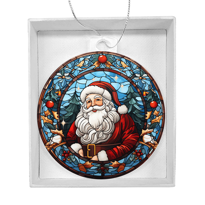 Santa's Holiday Cheer – Acrylic Bulb Christmas Ornament