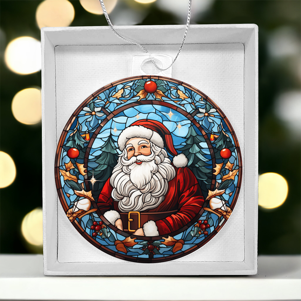 Santa's Holiday Cheer – Acrylic Bulb Christmas Ornament