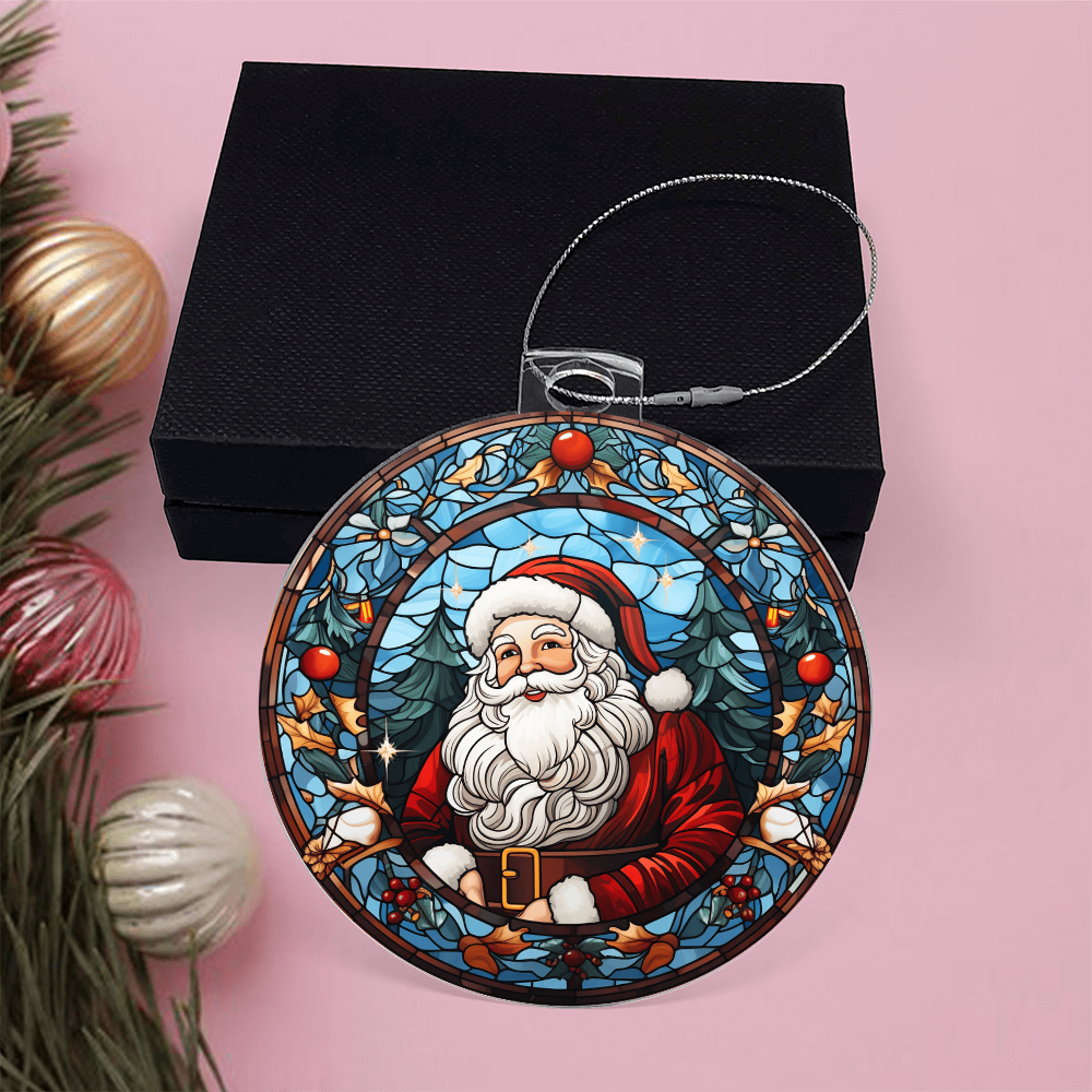 Santa's Holiday Cheer – Acrylic Bulb Christmas Ornament
