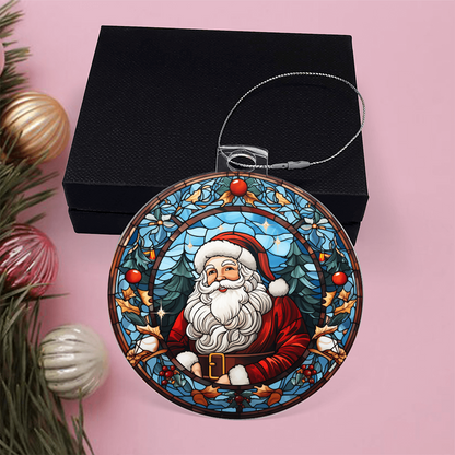 Santa's Holiday Cheer – Acrylic Bulb Christmas Ornament