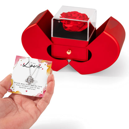 💖 Love Knot Necklace with Red Heart Rose Box – To My Love