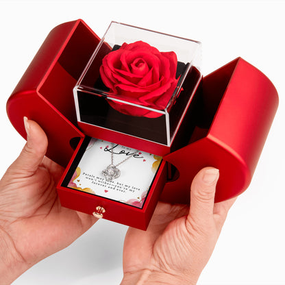 💖 Love Knot Necklace with Red Heart Rose Box – To My Love