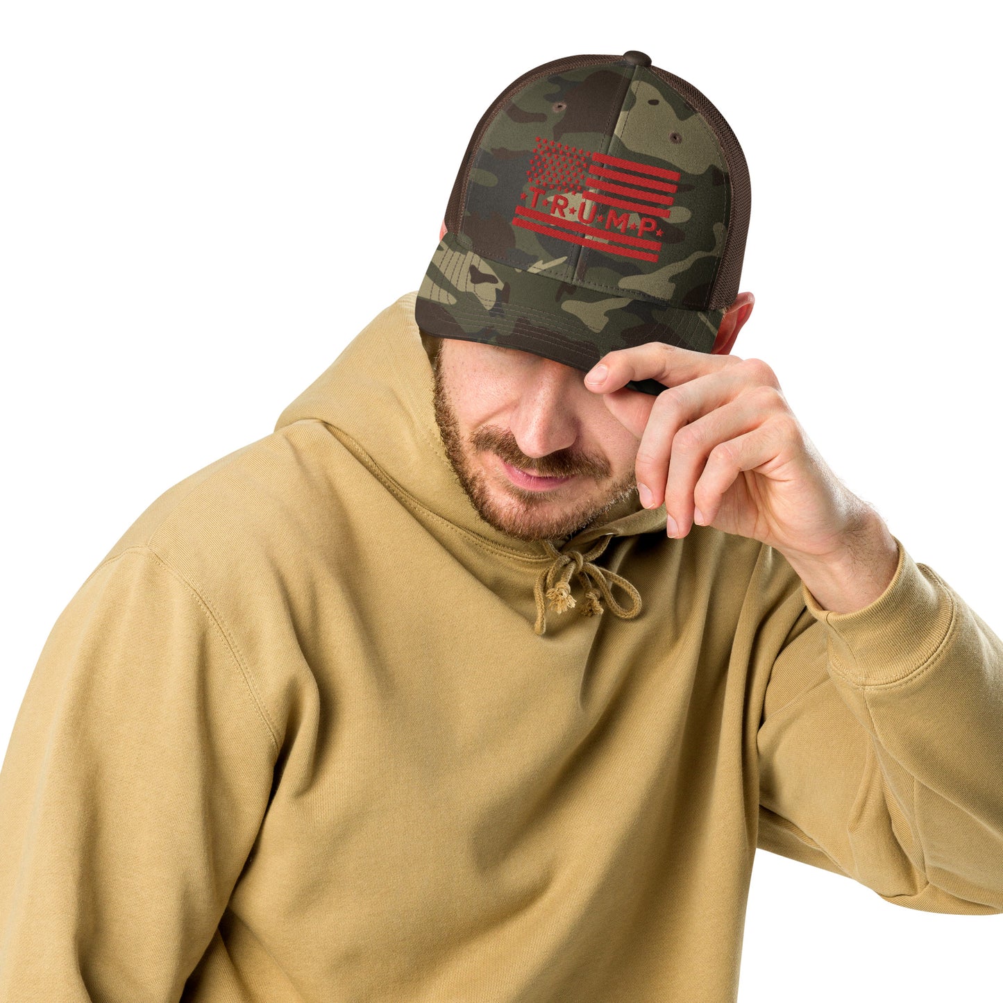 Camouflage Red Trump trucker hat