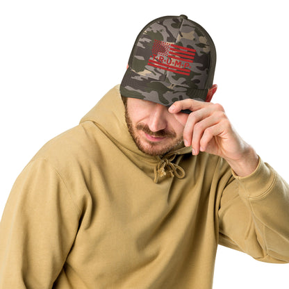 Camouflage Red Trump trucker hat