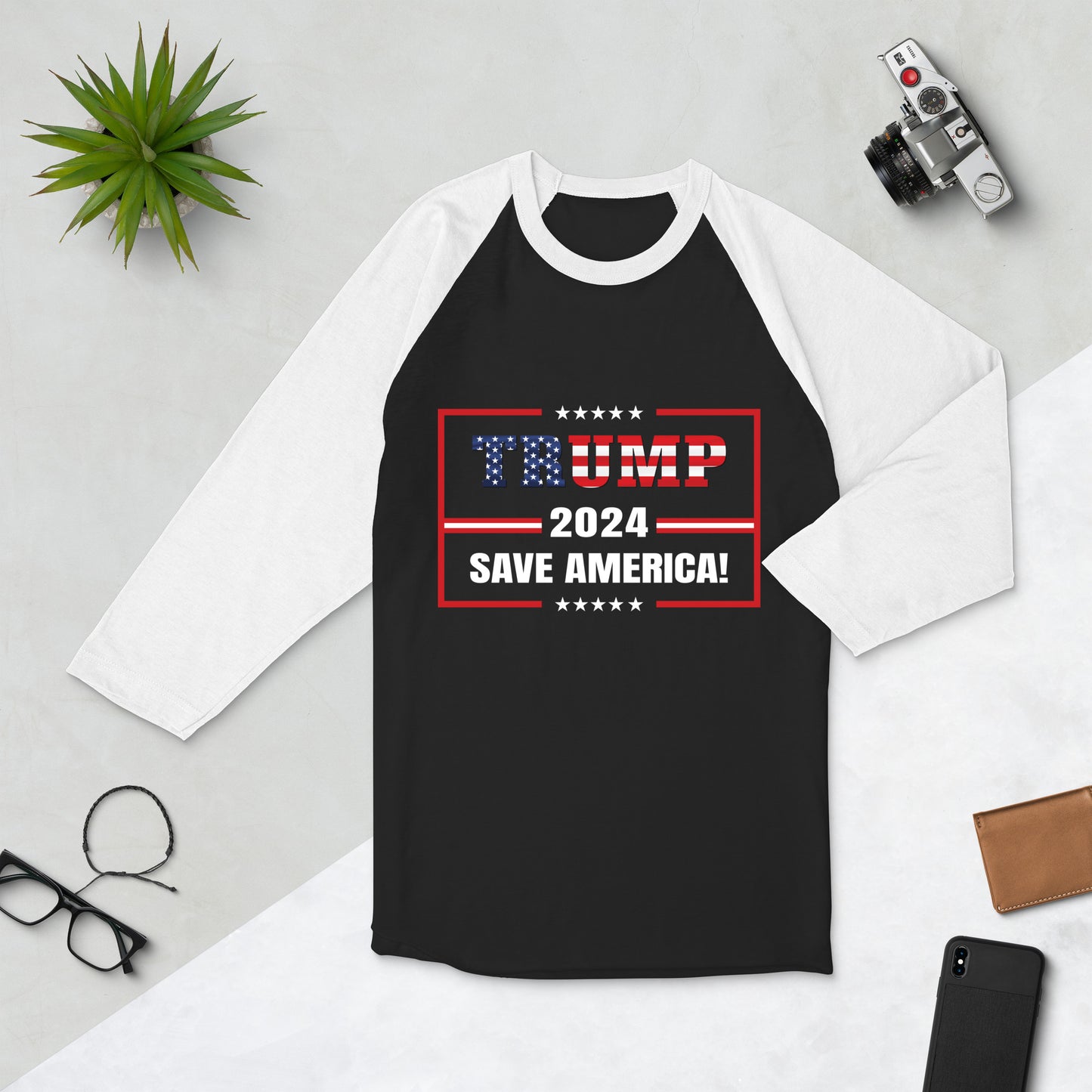 3/4 sleeve raglan Trump Saves America shirt