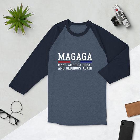 MAGAGA 3/4 sleeve raglan shirt