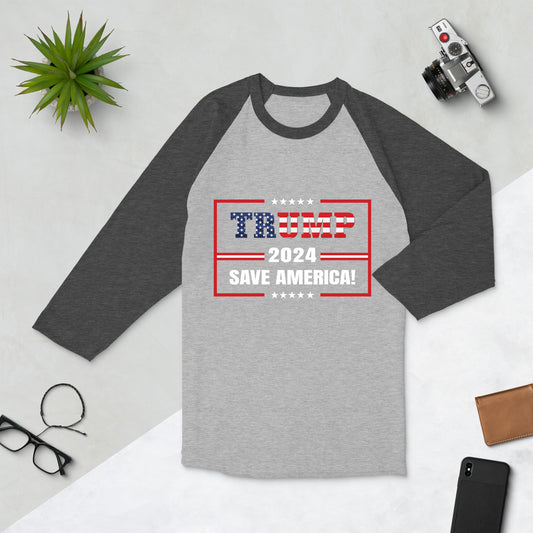 3/4 sleeve raglan Trump Saves America shirt