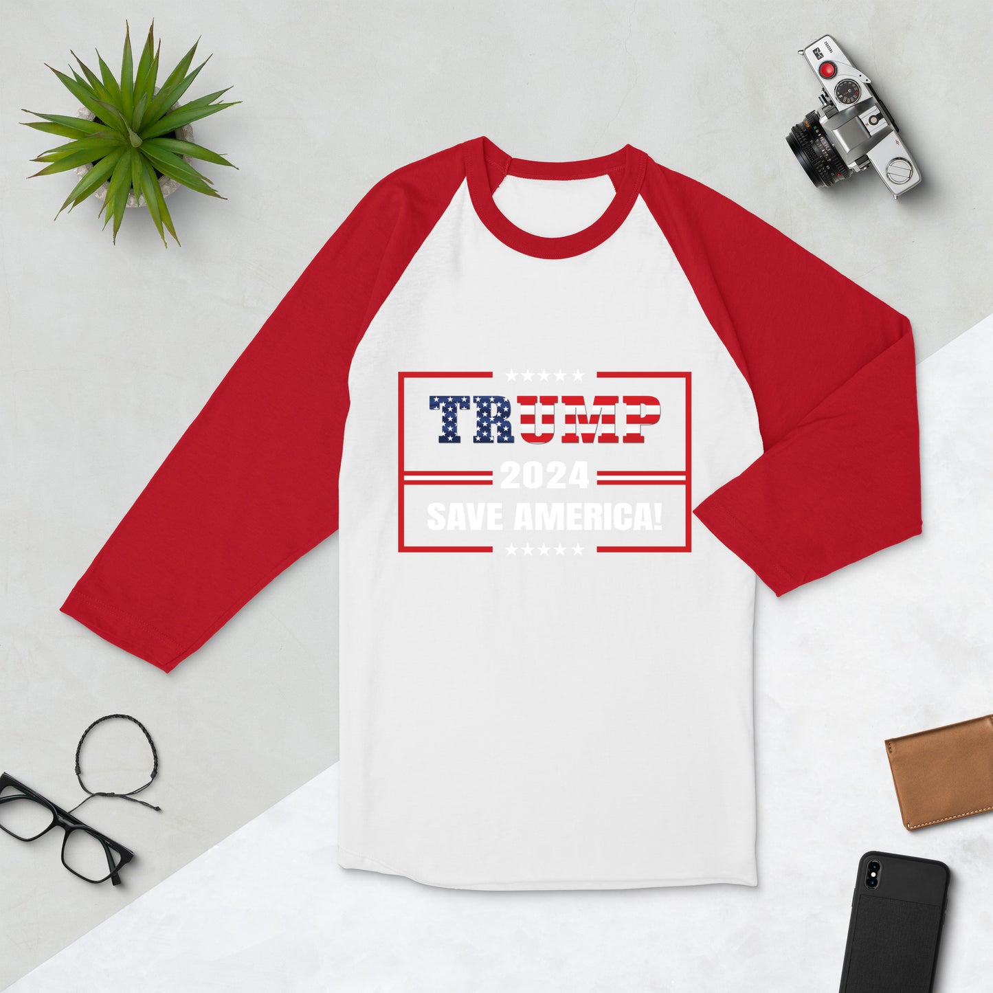 3/4 sleeve raglan Trump Saves America shirt