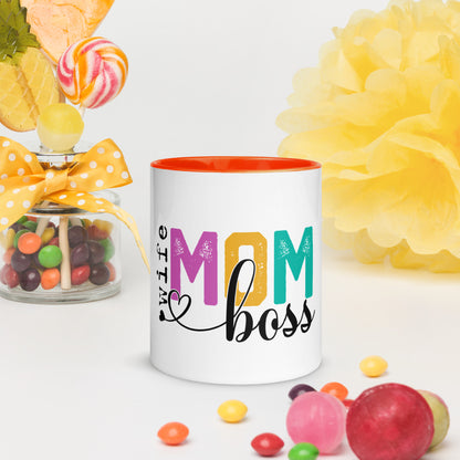 Mug Wife, Mom, Boss with Color Inside