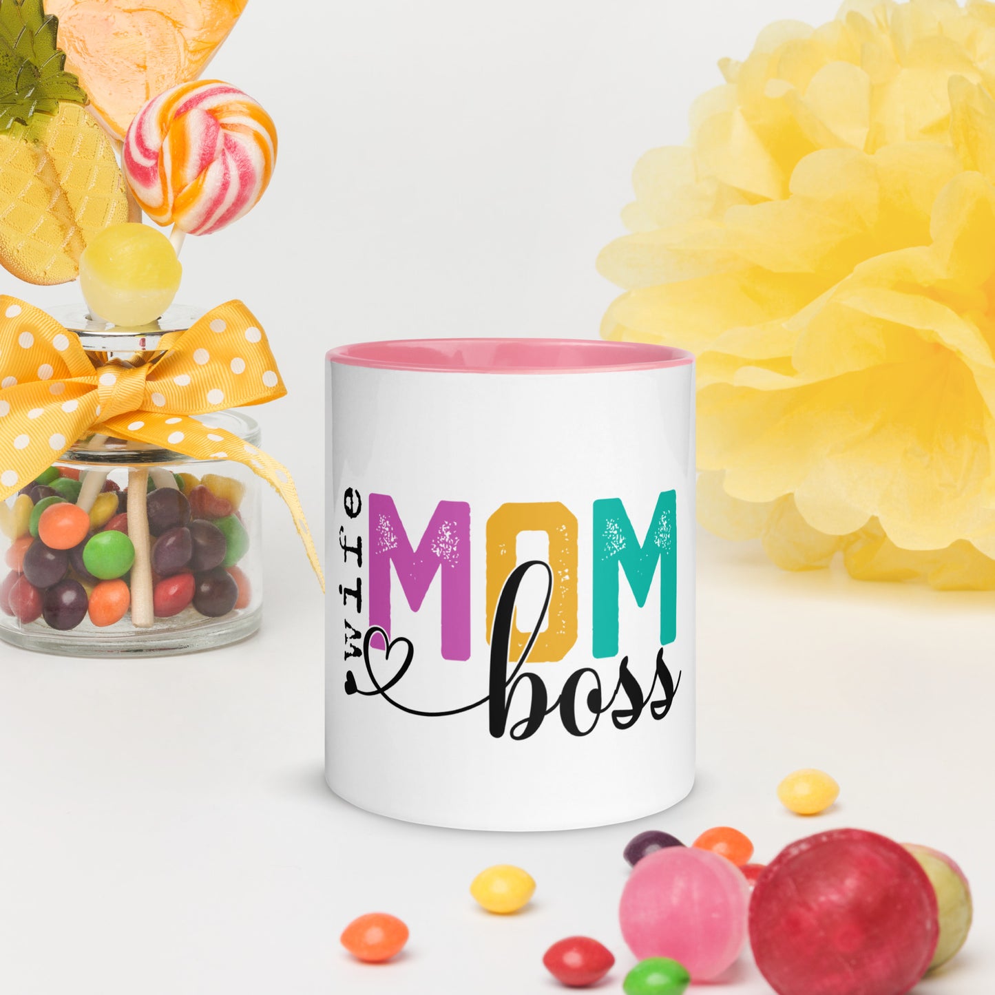 Mug Wife, Mom, Boss with Color Inside