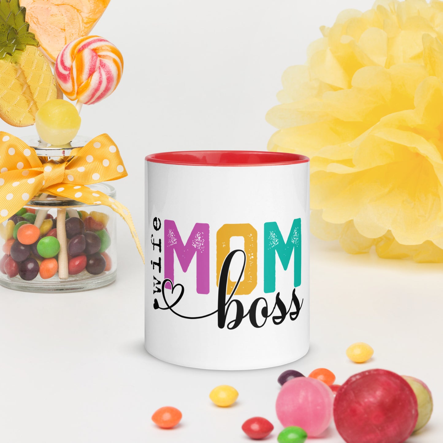 Mug Wife, Mom, Boss with Color Inside