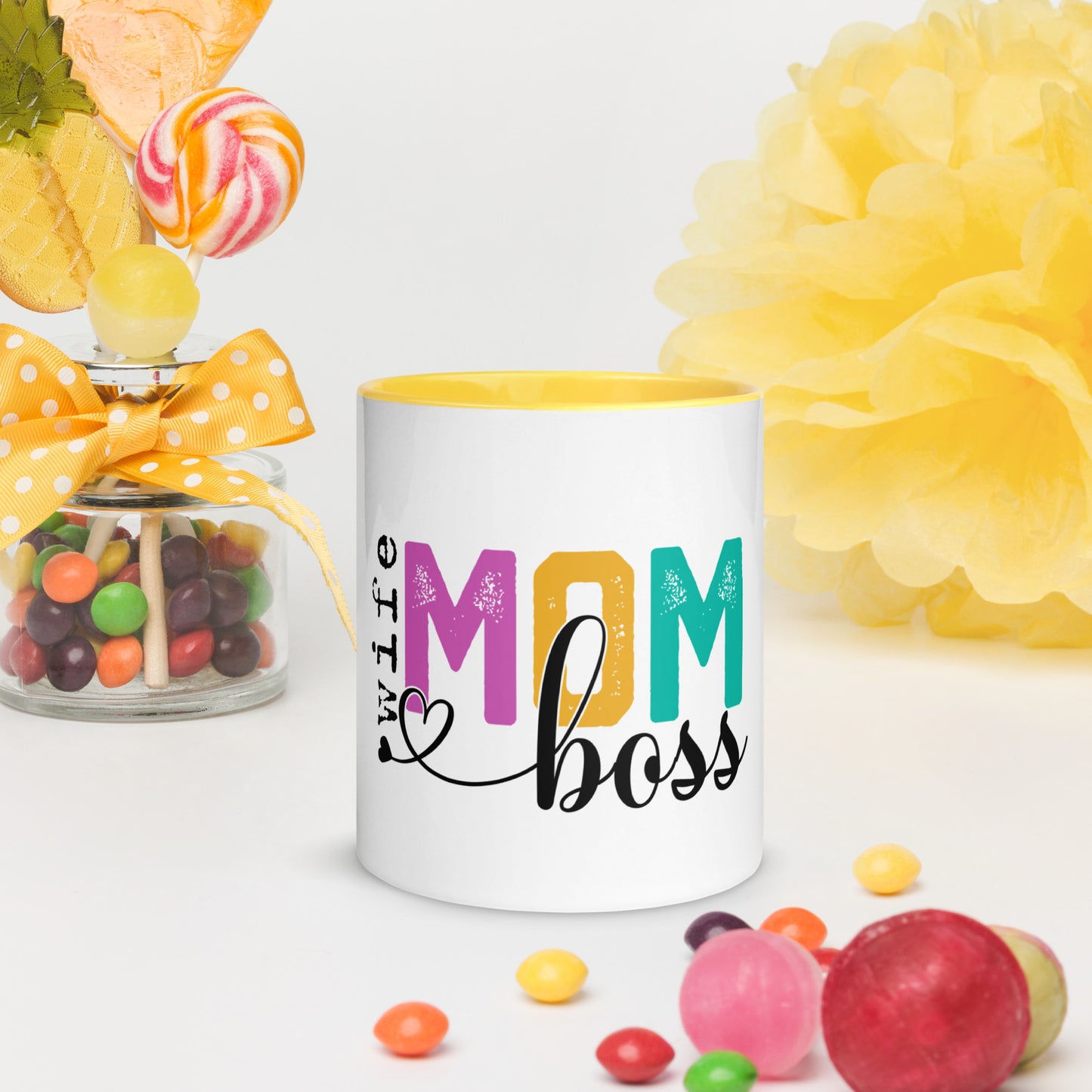 Mug Wife, Mom, Boss with Color Inside