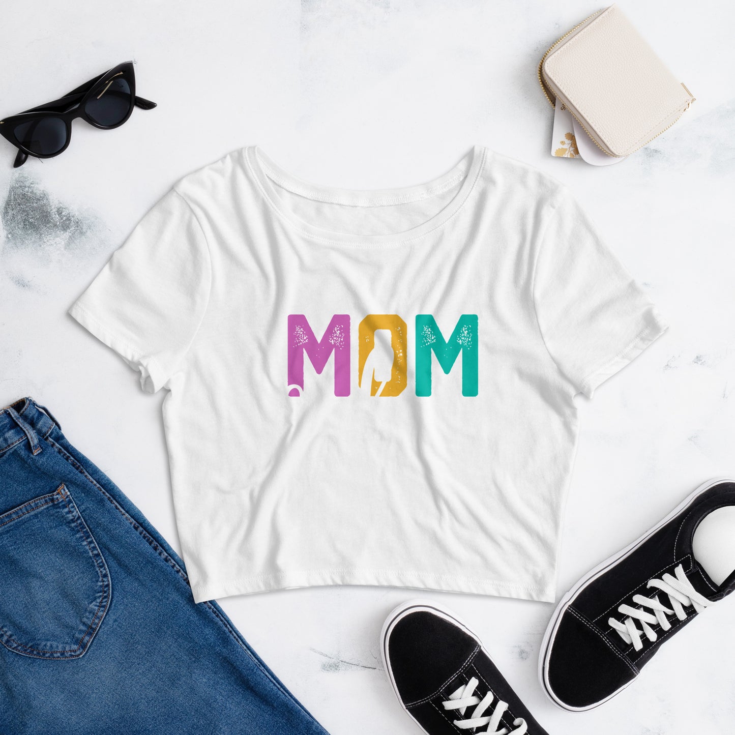 Women’s Wife, Mom & Boss Crop Tee