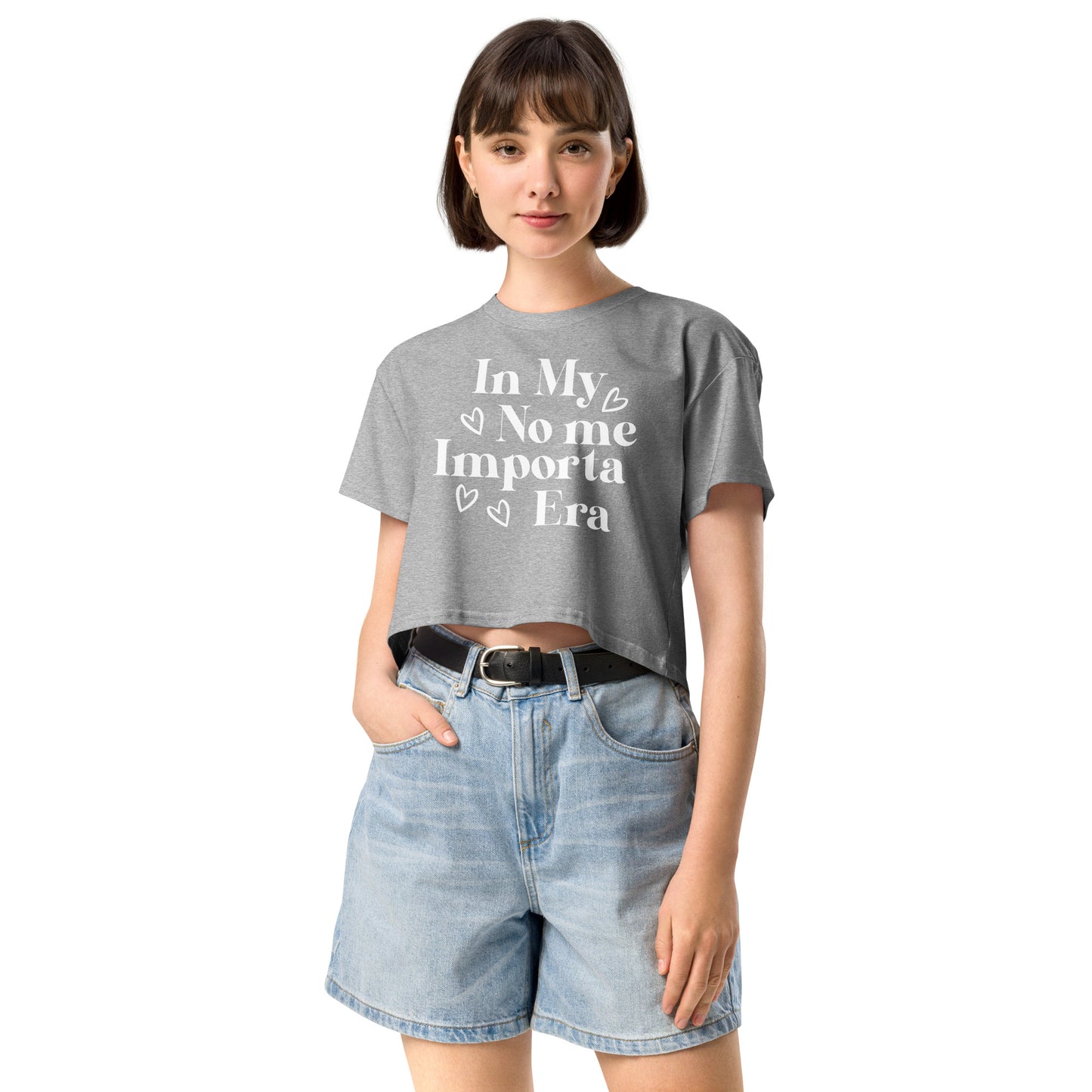 Women’s In My No Importa Era (white) crop top