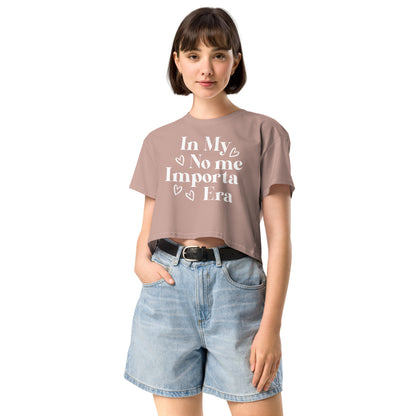 Women’s In My No Importa Era (white) crop top