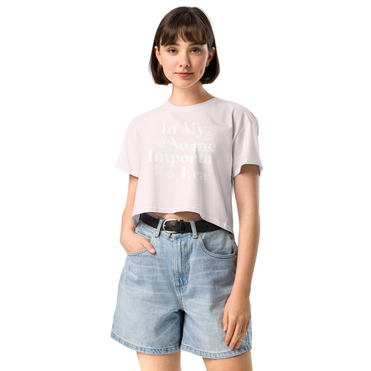 Women’s In My No Importa Era (white) crop top