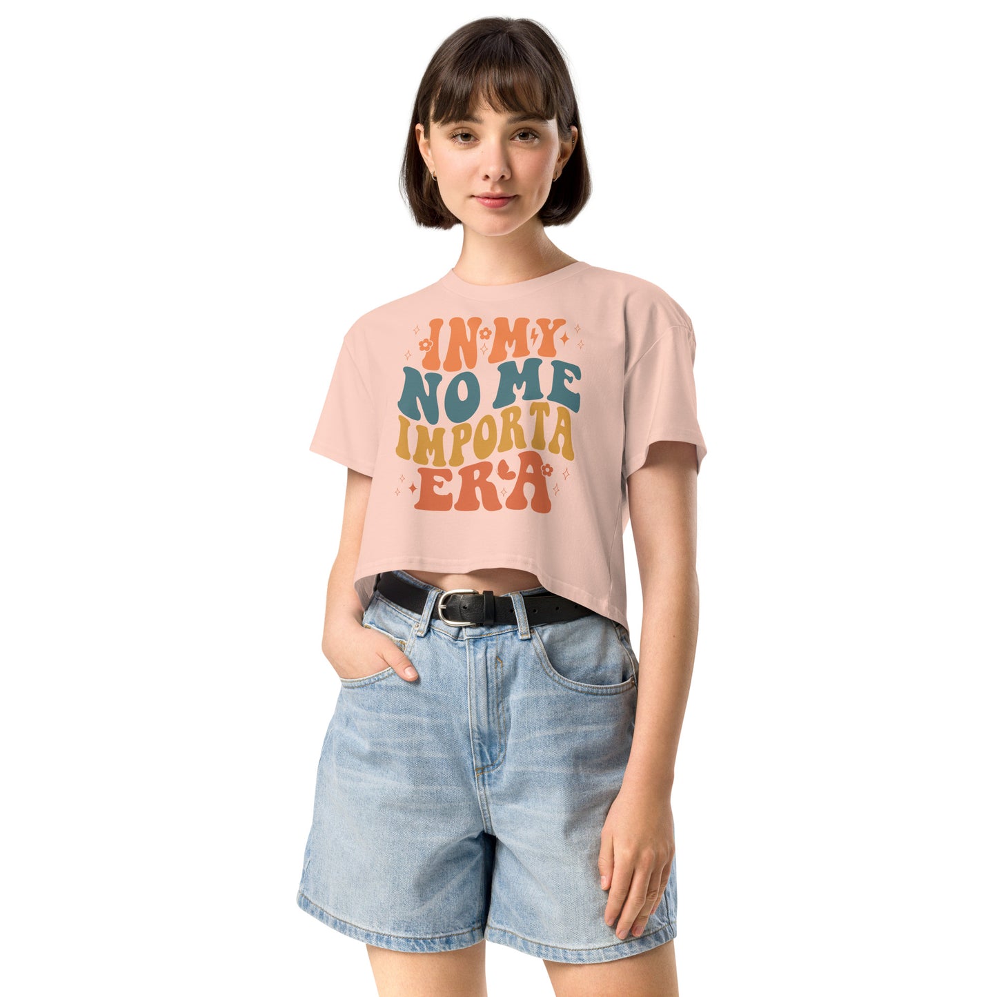 Women’s In My No Me Importa Era (Green and Gold) crop top