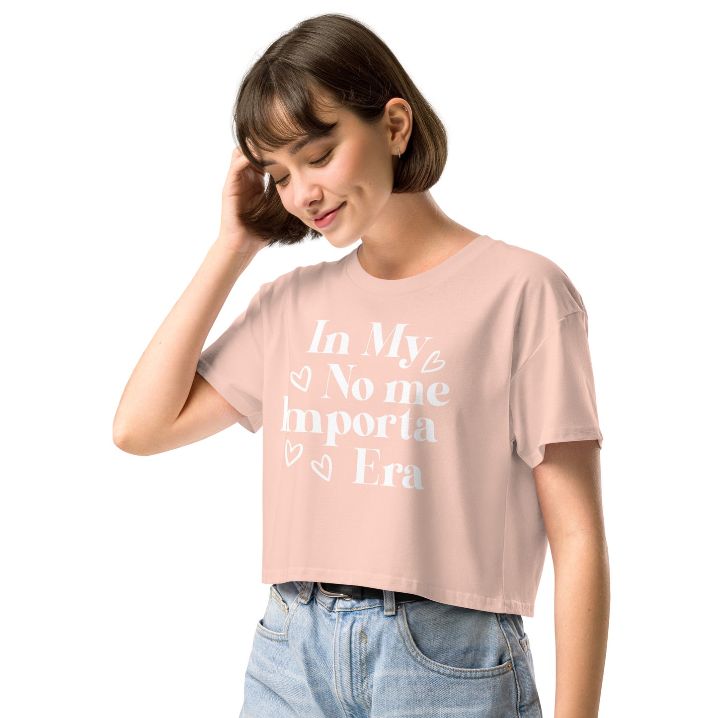 Women’s In My No Importa Era (white) crop top